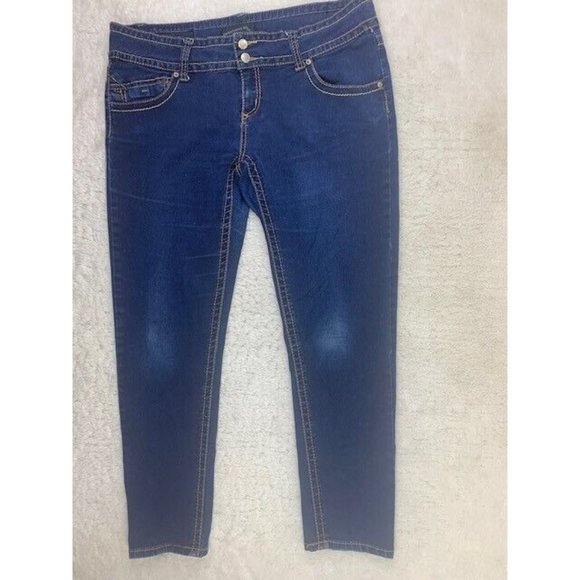 21 Black By Rue 21 Size 15/16 R Womens Jeans Ankle Jeans Dark Wash Stret… - Picture 1 of 4